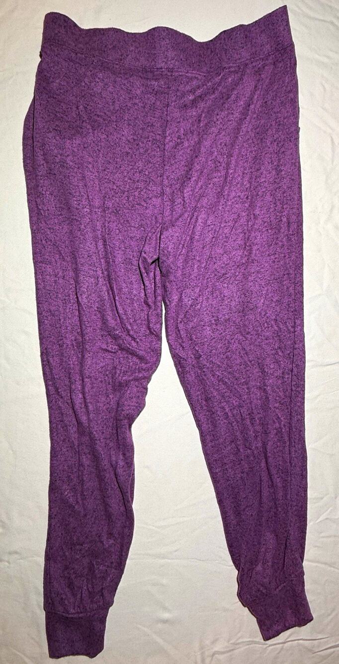 Kiki LaRue Lounge by Kiki LaRue Women's Purple Solid Jogger Pants Pockets S #224